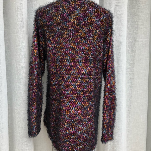 NY collection multicolor fuzzy rag sweater - Picture 5 of 8